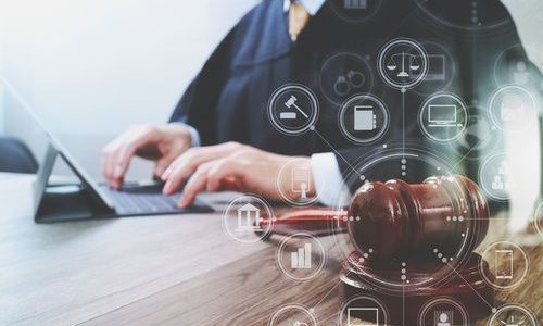justice and law concept.Male judge in a courtroom with the gavel justice and law concept.Male judge in a courtroom with the gavel